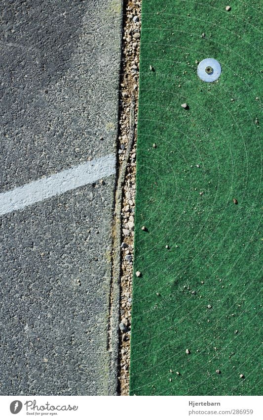 Green strip Places Line Gray White Contentment Joie de vivre (Vitality) Optimism Acceptance Calm Colour photo Exterior shot Deserted Copy Space left