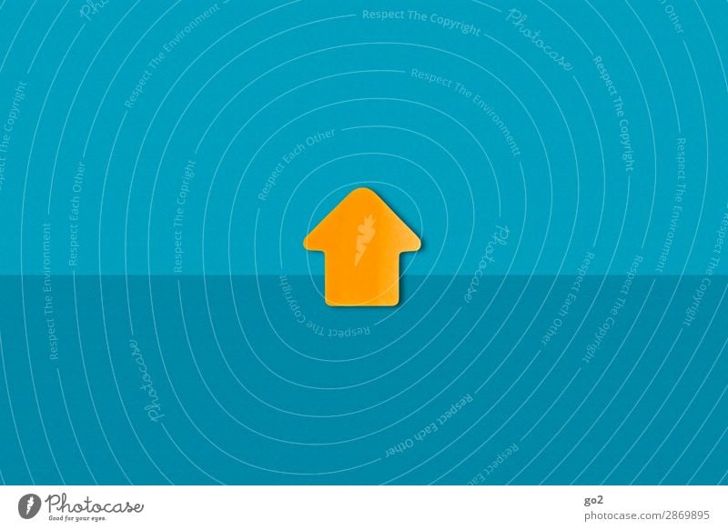 upward Career Success Sign Signs and labeling Signage Warning sign Arrow Esthetic Simple Infinity Above Positive Blue Orange Optimism Brave Determination