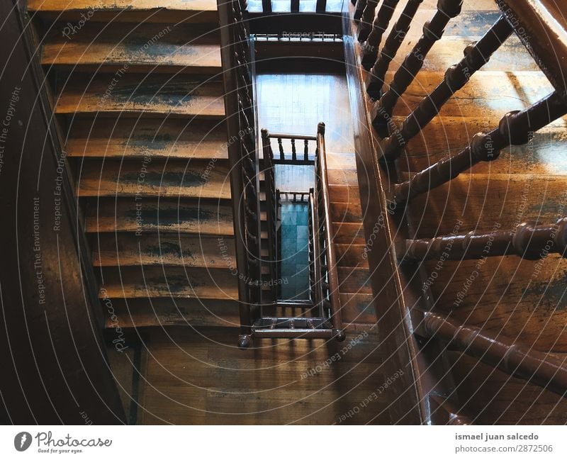 wooden stairs architecture structure Stairs Staircase (Hallway) Wood Steps Architecture Structures and shapes Construction Interior shot Old Abandon Upper