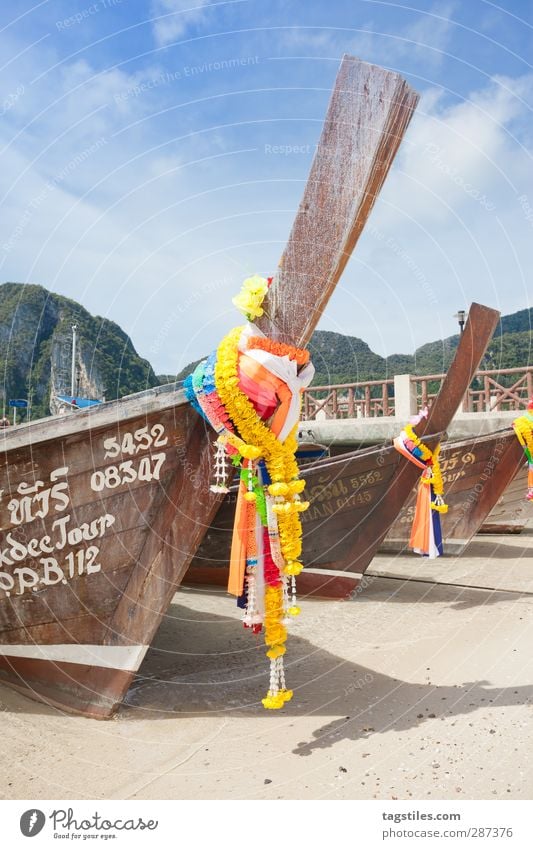 Thailand - Ko Phi Phi Don - Krabi Watercraft Longboat Jewellery Adorned Tradition Religion and faith Asia Flower Phi Phi island Andaman Sea Vacation & Travel