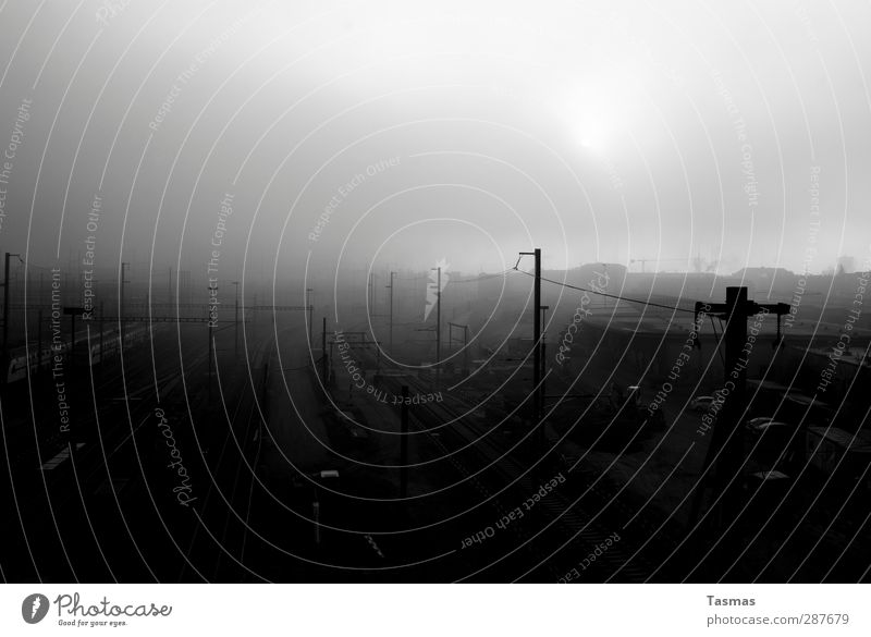 December 21st Deserted Train station Railroad tracks Truth Loneliness Fear Fear of death End Apocalyptic sentiment Apocalypse Rail transport Black & white photo