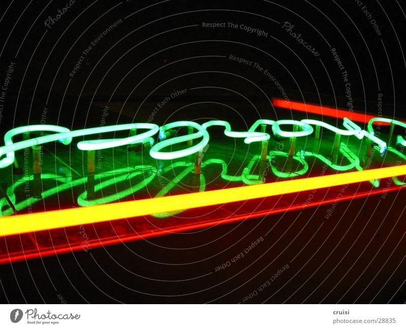 Charles Light Advertising Neon sign Green Yellow Red Black Fluorescent Lights Night Multicoloured Obscure Gas charles Lamp