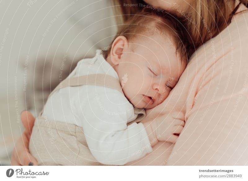 Young Mother holding newborn baby Eating Happy Beautiful Child Baby Woman Adults Parents Family & Relations Infancy Arm Feeding Love Small White Protection