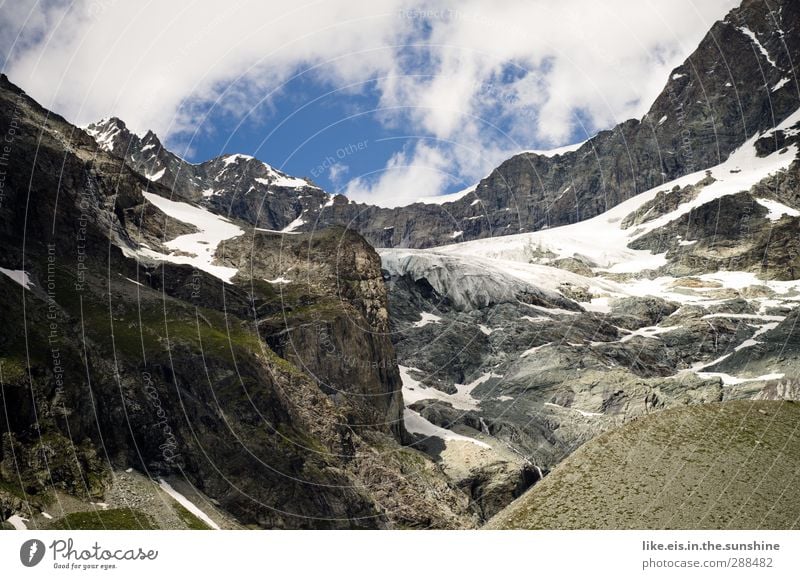 Kids, there used to be a glacier. Environment Nature Landscape Elements Climate Climate change Beautiful weather Ice Frost Snow Drought Alps Mountain Peak