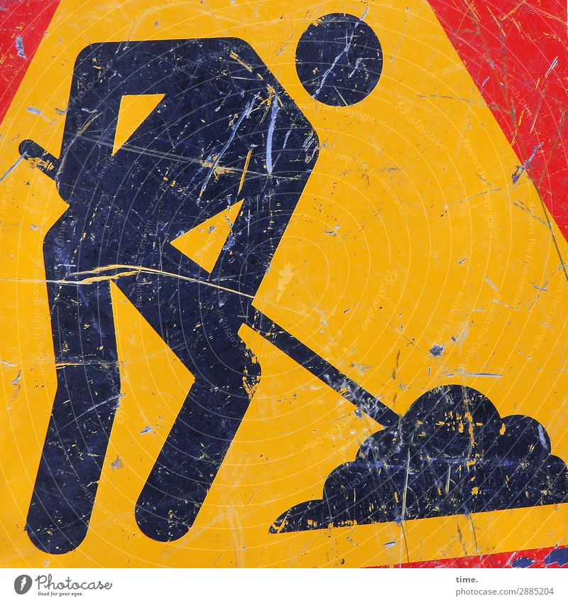 Shovel man | on the road again Work and employment Profession Craftsperson Workplace Construction site Craft (trade) Work of art Transport Road traffic