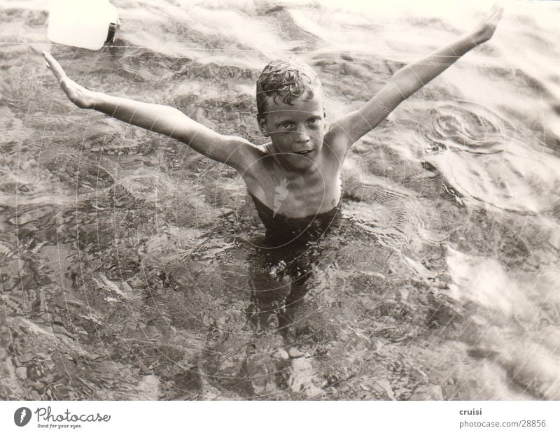 you can do that beautifully :) Ocean Child Wet Croatia Murter Cold Vacation & Travel Summer Man Water Black & white photo Adriatic Sea clear water