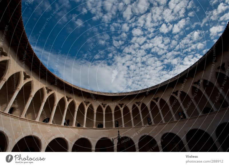 the round... Capital city Port City Castle Manmade structures Balcony Tourist Attraction Monument Castell de Bellver Discover Above Round Archway Lock Heaven