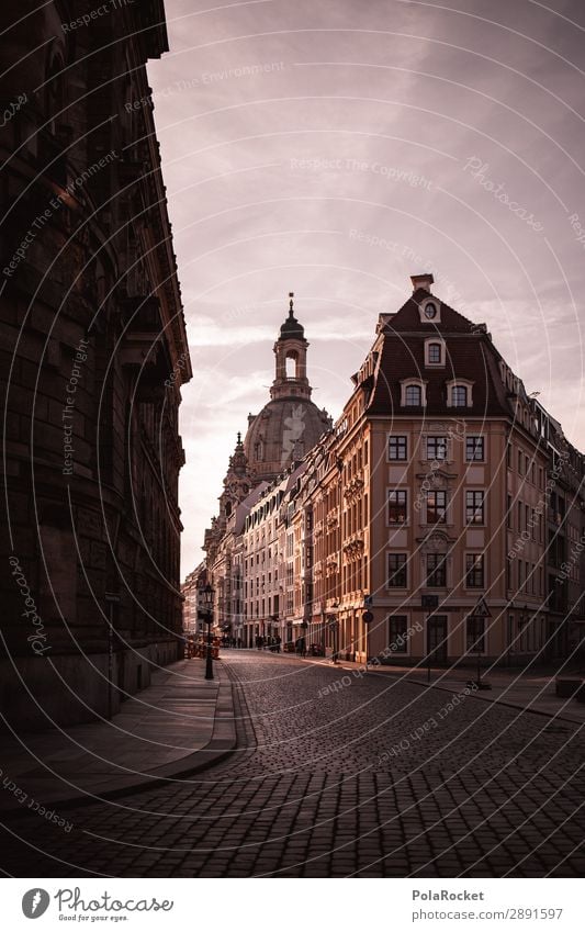 #A# Dresden Spring I Art Esthetic Old town Frauenkirche Saxony Capital city Alley Historic Historic Buildings Colour photo Subdued colour Exterior shot Deserted