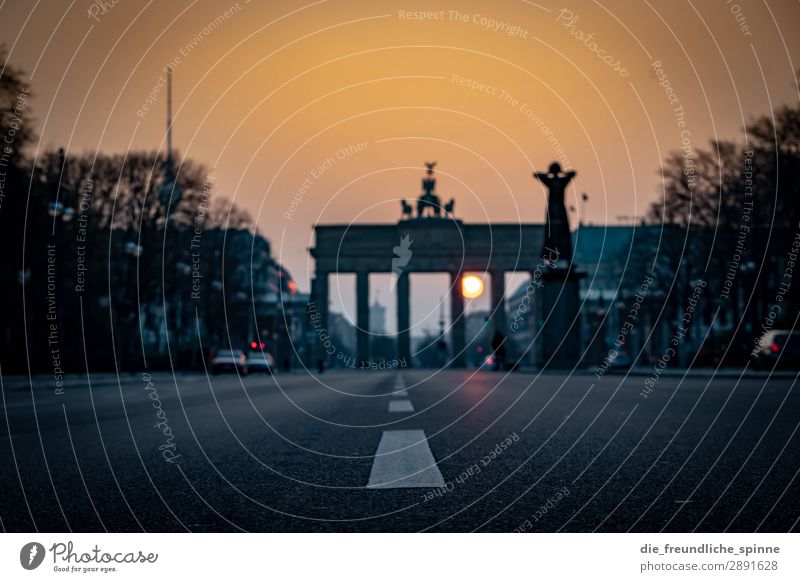 Morning sun in Berlin II Cloudless sky Sun Sunrise Sunset Sunlight Spring Germany Europe Town Capital city Downtown Tourist Attraction Landmark Monument