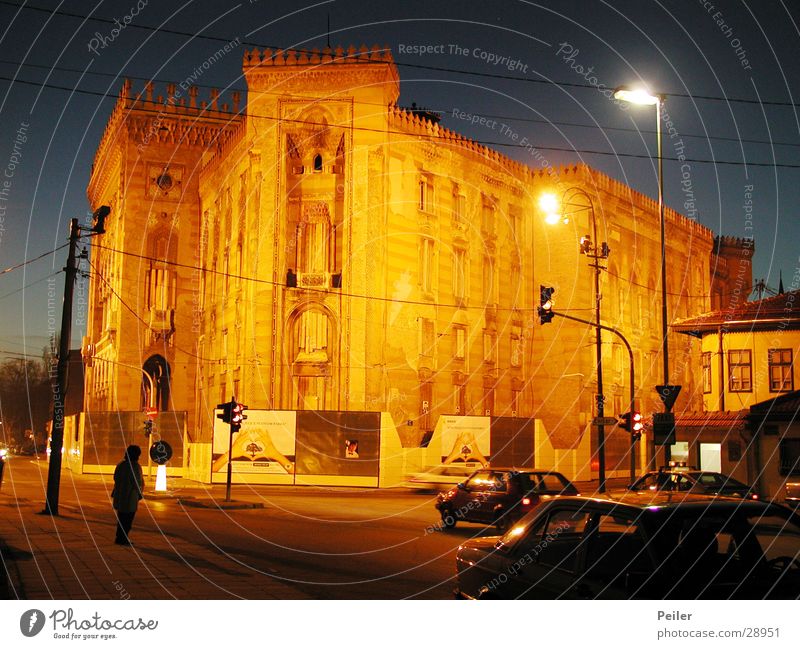 National Library Sarajevo 1 Building Night shot Dusk Historic Orange Architecture