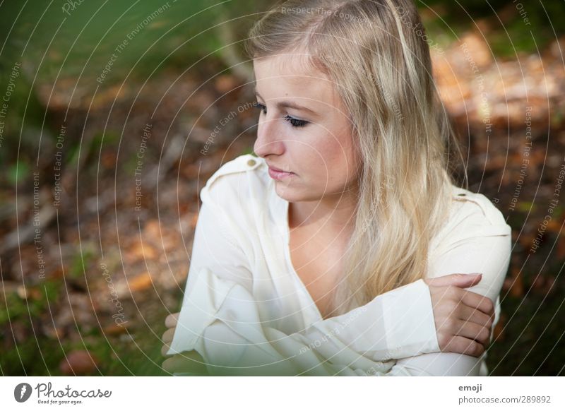 Autumn Feminine Young woman Youth (Young adults) 1 Human being 18 - 30 years Adults Environment Nature Forest Beautiful Colour photo Exterior shot Day