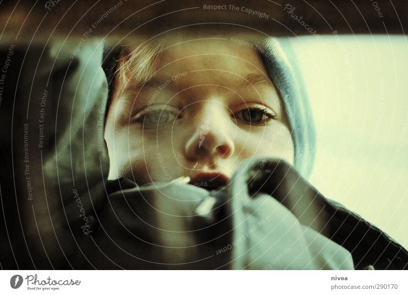 View of a boy in winter Child Masculine Toddler Boy (child) Infancy Life Body Skin Head Hair and hairstyles Face Eyes Nose Mouth Lips sleeves 1 Human being