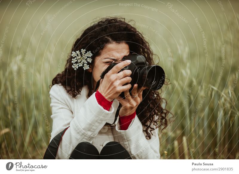 Girl Photographing Nature Lifestyle Photographer Photography Vacation & Travel Trip Freedom Spring Camera Feminine Young woman Youth (Young adults) Woman Adults