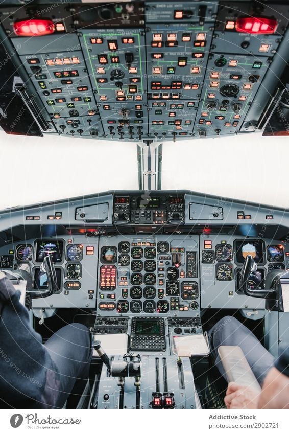 Crop pilots in cockpit of plane Pilot Cockpit Airplane instruments panel Man Modern Story Lanzarote Spain Aircraft Aviation crew Transport Vacation & Travel