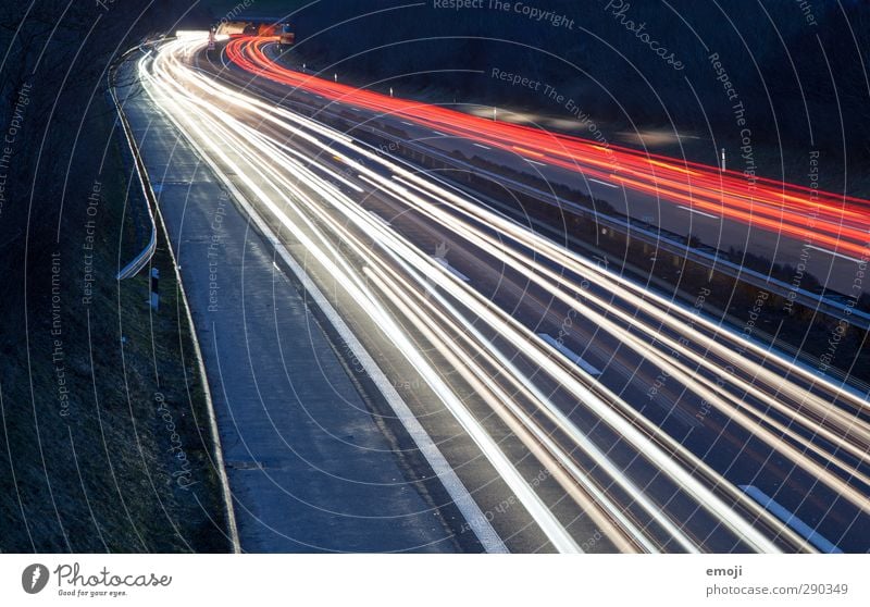 Years passed Transport Means of transport Traffic infrastructure Road traffic Motoring Street Highway Dark Black Colour photo Exterior shot Deserted Night