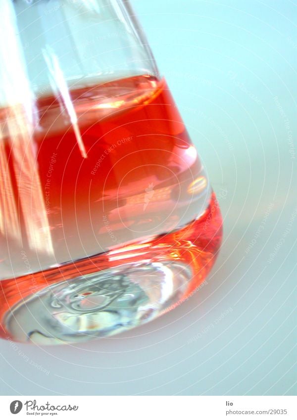 red Erlenmeyer flask Experimental Laboratory Red Science & Research Chemistry Attempt Glass