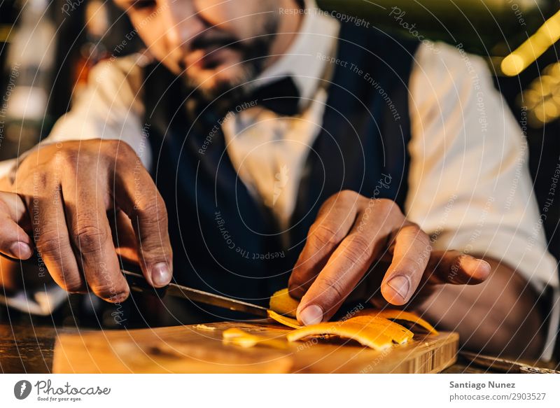 Barman is making cocktail at night club adding Alcoholic drinks barman bartender Beverage Bottle Business Club Cocktail Cooking Counter Cut Drinking Elegant