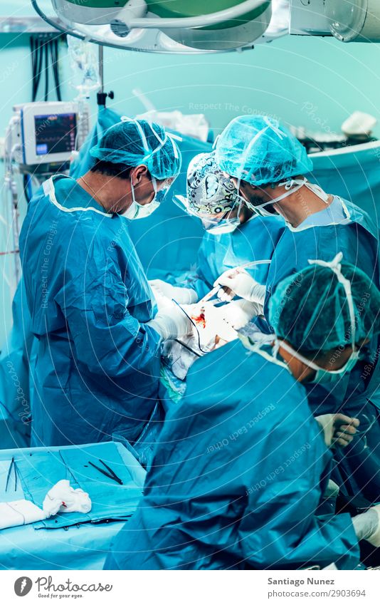 Team of Surgeons Operating. Operation Surgery operating surgical Hospital Room Doctor Theatre Medication Work and employment Group instrumental clinic Man Woman