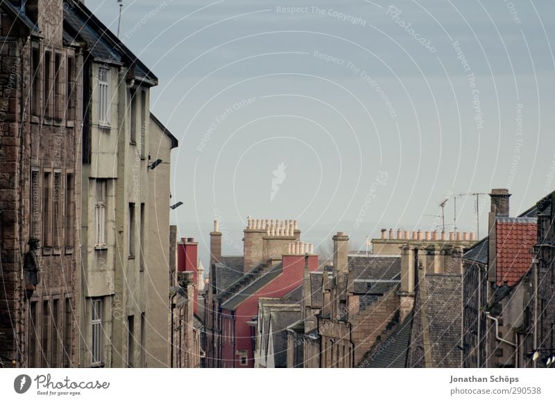 Edinburgh III Scotland Town Capital city Port City Downtown Old town Populated House (Residential Structure) Roof Chimney Retro Great Britain Housefront Street