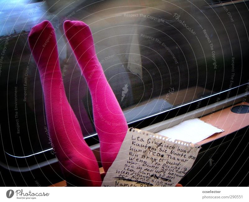 View from the window of a moving train Parenting Child Study Schoolchild Girl Legs Feet 1 Human being 3 - 8 years Infancy Print media Reading Village