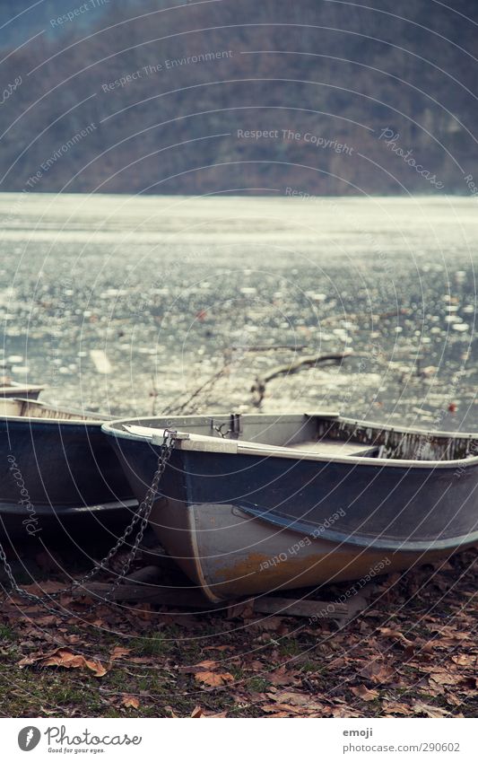 Frozen Environment Nature Landscape Winter Ice Frost Lakeside Cold Blue Watercraft Colour photo Exterior shot Deserted Day Shallow depth of field