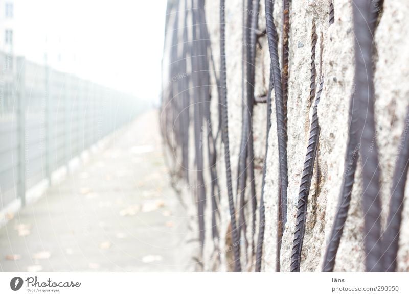 border area The Wall Wall (barrier) Wall (building) Monument Concrete Metal Historic Gray Border Cold War Fence Decline Colour photo Deserted Day Blur