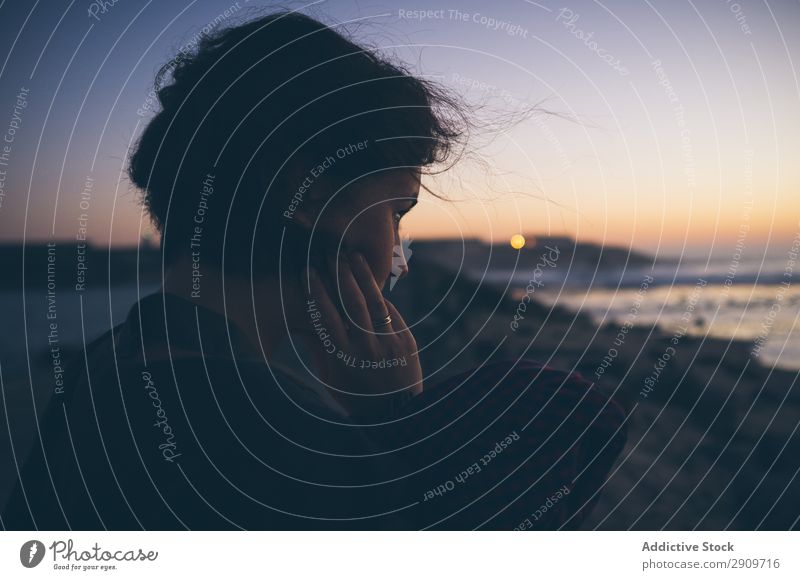 Beautiful female near waving sea Woman Beach Ocean Waves Sky Tarifa Spain Vacation & Travel Relaxation Rest Leisure and hobbies Lifestyle Resort Coast Tide