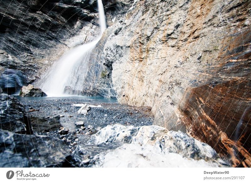 rock water Environment Nature Water Winter Ice Frost Rock Alps River Waterfall Stone Discover Wet Natural Blue Brown Gray White Adventure Colour photo