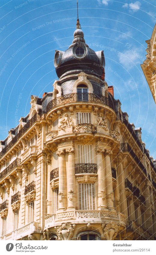 corner building Montpellier France House (Residential Structure) Ornate Formulated Architecture Old Tower Corner magnificent Curlicue