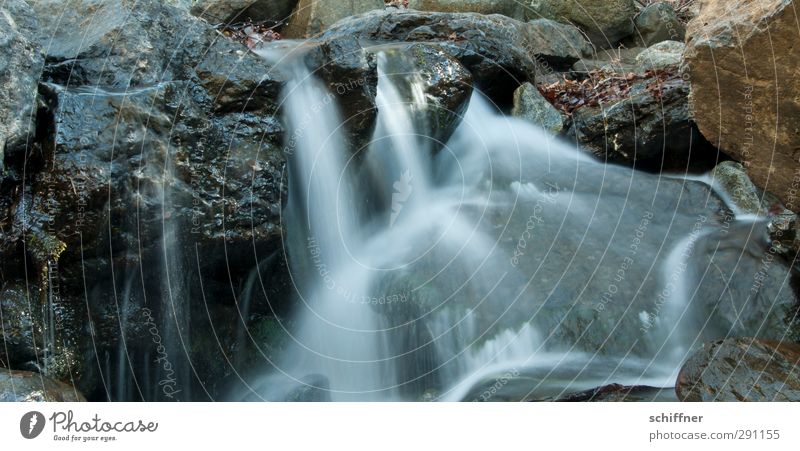 The river of time Environment Nature Plant Elements Water Rock Brook Wet Flow Mountain stream Stone wall Long exposure Calm Splashing Drops of water Waterfall