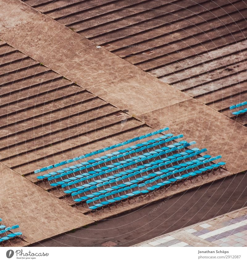 Seat rows in Open Air Theater Tourism Stage Outdoor festival Moody Great Britain Travel photography Scotland Vacation & Travel Stage play Theatre Places