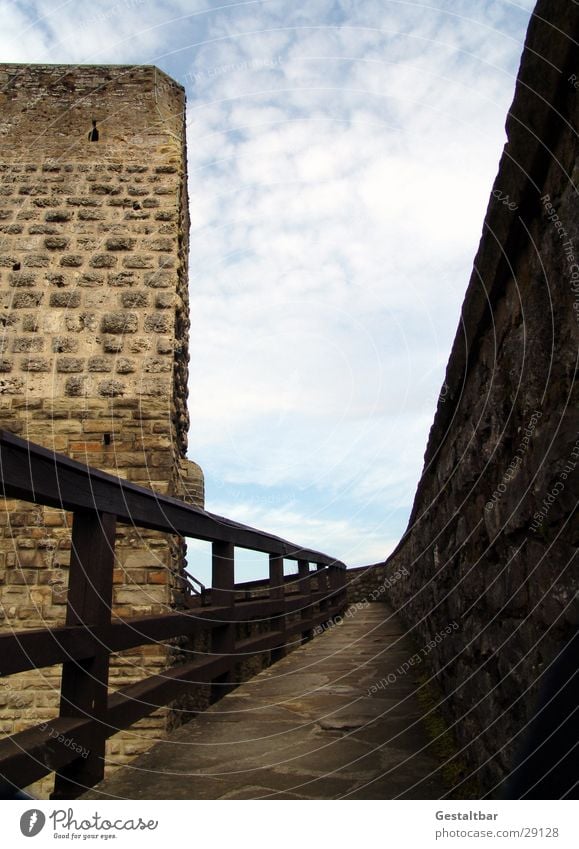 Red Tower Wall (barrier) Fortress Clouds Historic Formulated Architecture Red tower Bad Wimpfen Handrail