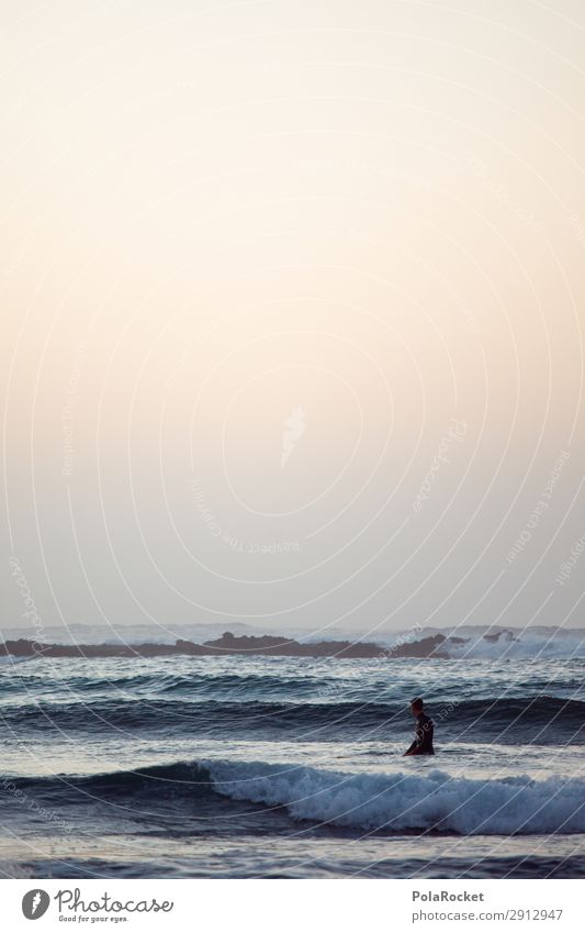 #AE# Outlook Art Esthetic Ocean Waves Swell Undulation Wave action Wave break Surfing Surfer Surfboard Surf school Colour photo Subdued colour Exterior shot