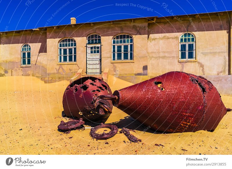 Buoys in the Namib Desert near Kolmanskop Africa colummanscope Namibia travel Colour photo Sand Loneliness Hot