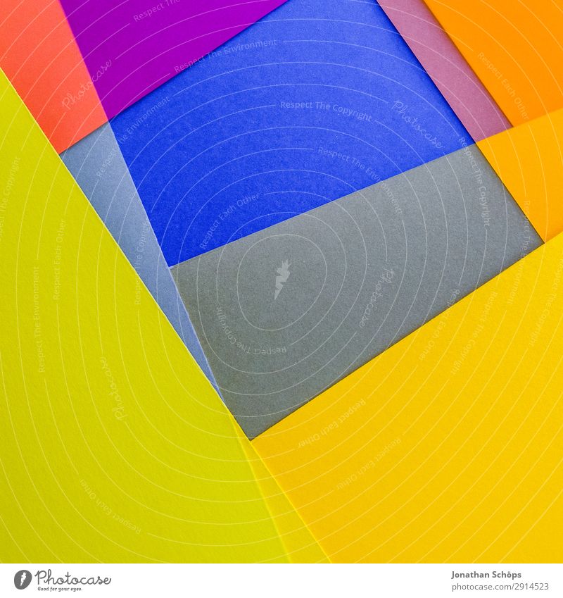 graphic background image made of coloured paper Handicraft Paper Illuminate Simple Blue Yellow Pink Red Background picture Square Flat Geometry Graphic Flashy