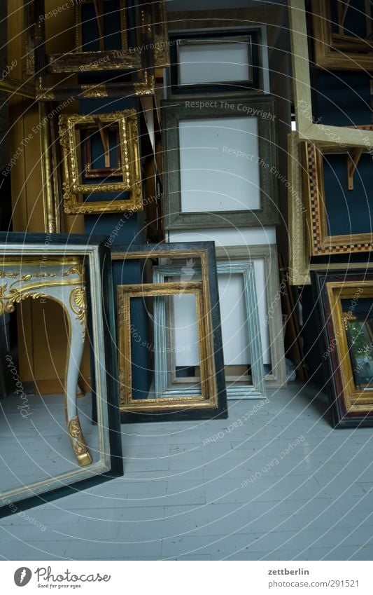 picture frames Frame Picture frame Image Selection Wood Art Antique Flea market Jewellery Ancient gold frame Art gallery Museum Art market