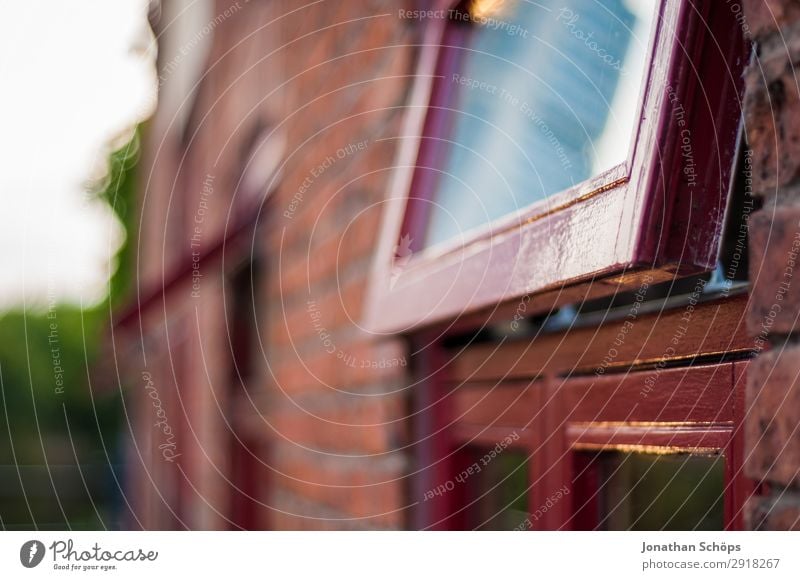 Window with red frame on brick house Town House (Residential Structure) Manmade structures Building Architecture Facade Red England Great Britain leeds urban