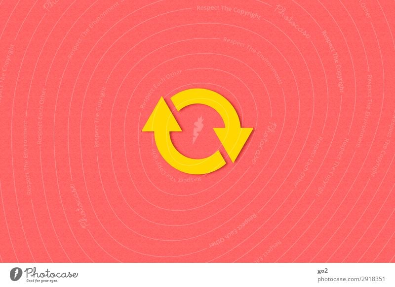 circulation Sign Arrow Circle Esthetic Simple Round Yellow Red Beginning Contentment Movement Center point Emphasis Infinity Change Time Recycling Excursion