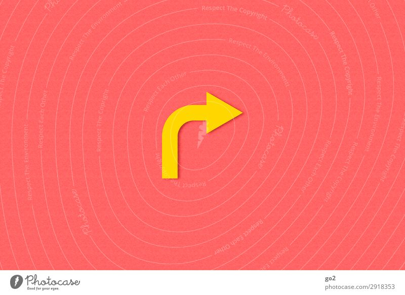 Arrow to the right Sign Signs and labeling Signage Warning sign Esthetic Simple Yellow Red Lanes & trails Target Direction Trend-setting Right Orientation