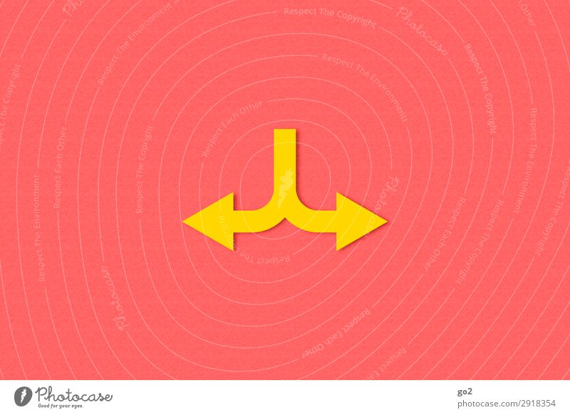 Which way? Logistics Career To talk Sign Signs and labeling Signage Warning sign Arrow Simple Yellow Beginning Contentment Communicate Argument Teamwork Divide