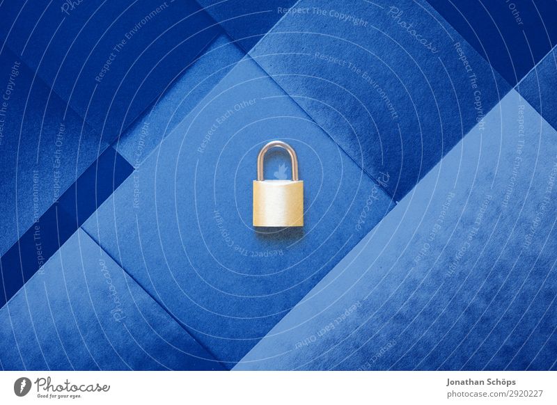 Lock as symbol for data protection Double exposure with paper Data protection Data storage Data transfer DSGVO Encrypted Europe Laws and Regulations Password