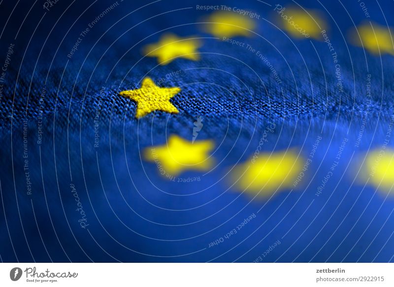 Pulse of Europe Cotton Blue Design European flag Flag Wrinkles Yellow Cloth Gold Circle Star (Symbol) Symbols and metaphors Textiles Landmark exit brexite