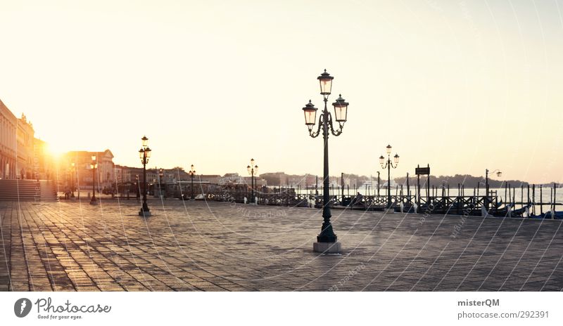 For breakfast in Italy. Art Esthetic Work of art Sunrise Lantern Venice Veneto Travel photography Tour guide Wanderlust Warmth Peaceful Idyll Promenade Sunlight