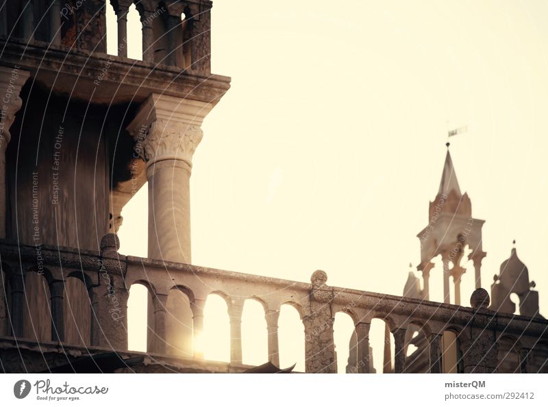 Shine on. Art Esthetic Venice Manmade structures Facade Handrail Fantastic Tower Veneto Basilica San Marco Gold Italy Colour photo Subdued colour Exterior shot