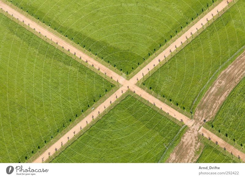 cross Landscape Tree Garden Park Meadow Tourist Attraction Green Perspective extension Xanten Crucifix Aerial photograph Colour photo Exterior shot Abstract