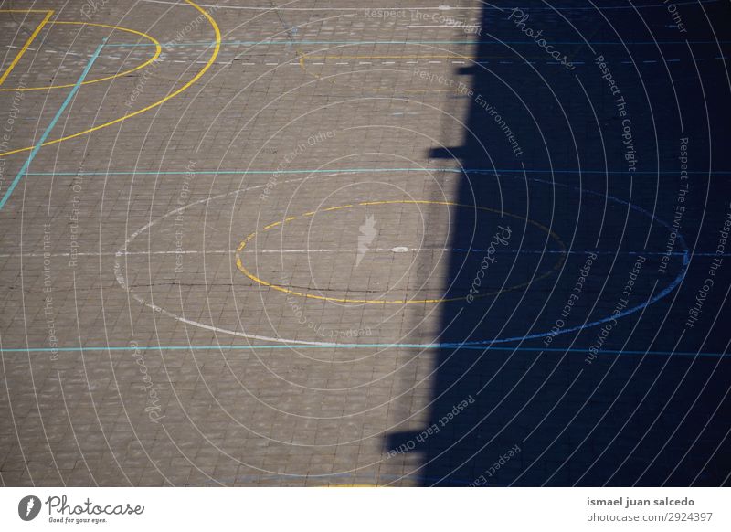 colorful lines on the ground in the basketball court Basketball Sports Court building Field Line markings Colour Multicoloured Ground Playing Old Street Park