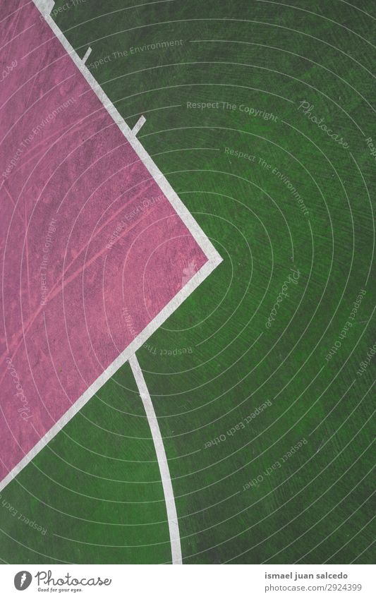 green and pink lines on the ground in the basketball court Basketball Sports Court building Field Line markings Colour Multicoloured Ground Playing Old Street