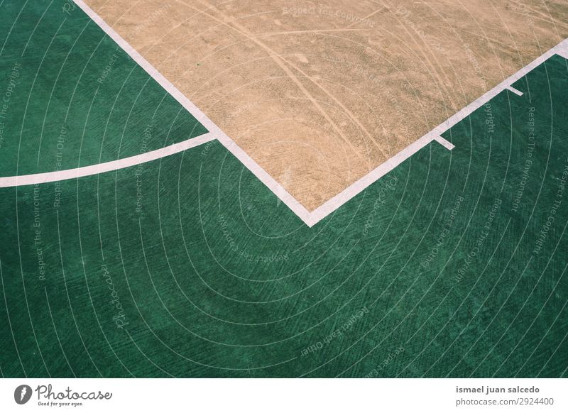 green and yellow lines on the ground in the basketball court Basketball Sports Court building Field Line markings Colour Multicoloured Ground Playing Old Street