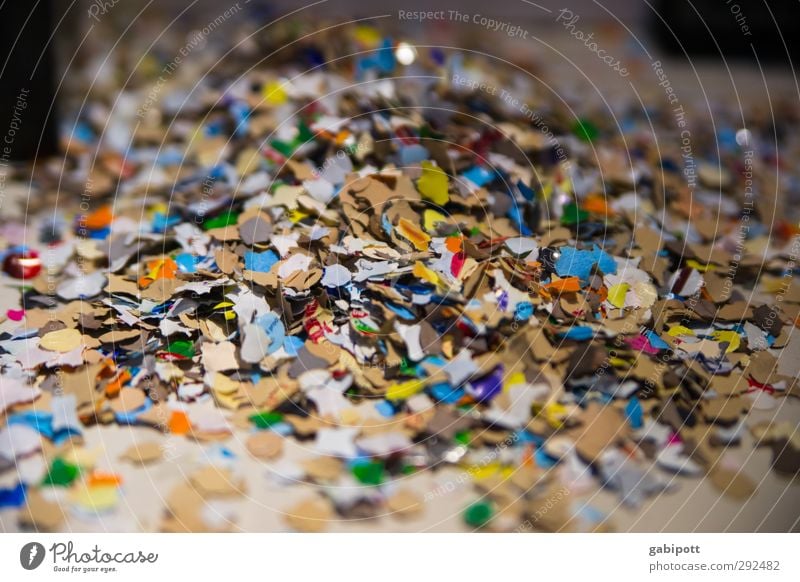 carnival hustle and bustle Decoration Confetti Multicoloured Joy Happiness Colour Venice Carnival Colour photo Exterior shot Close-up Detail Deserted Day