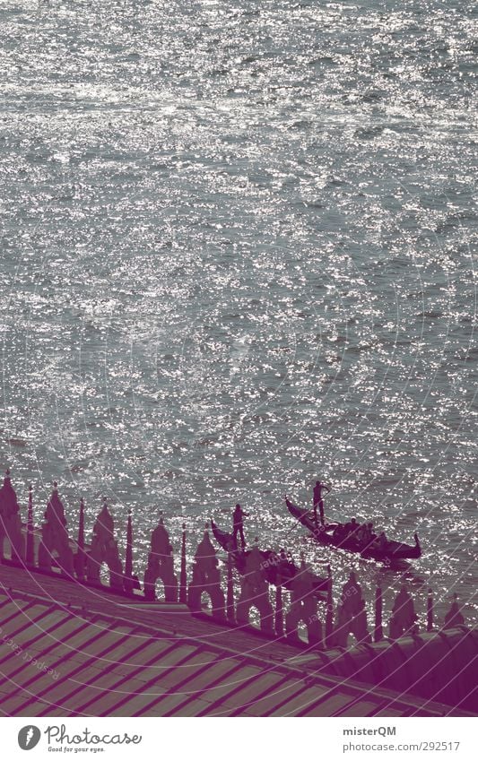 Come get some! Art Esthetic Venice Gondola (Boat) Gondolier Canal Grande Italy Romance Kitsch Watercraft Colour photo Subdued colour Exterior shot Detail